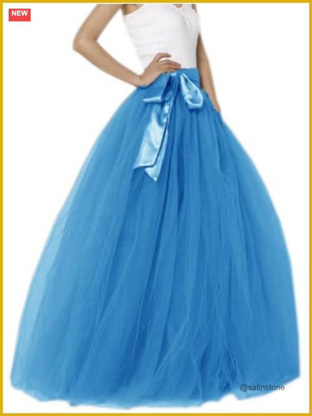 Womens Long Tutu Tulle Skirt 5 Layer Party Evening Prom Formal